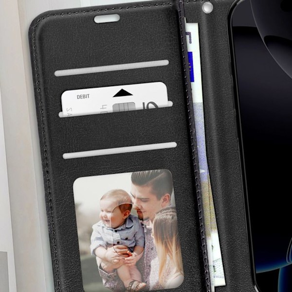 iPhone 16 Pro Max Wallet Case med Håndledsstrop Mayaxess Sort Svart