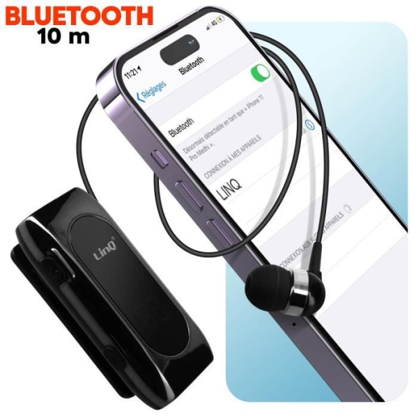 Bluetooth Headset Autonomy 20 timmars flerpunktsanslutning R8388 LinQ Svart
