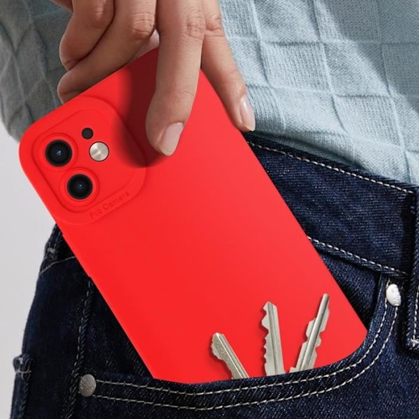 Skal till iPhone 11 - AVIZAR - Matt silikon - Förstärkt kameraskydd - Röd Röd
