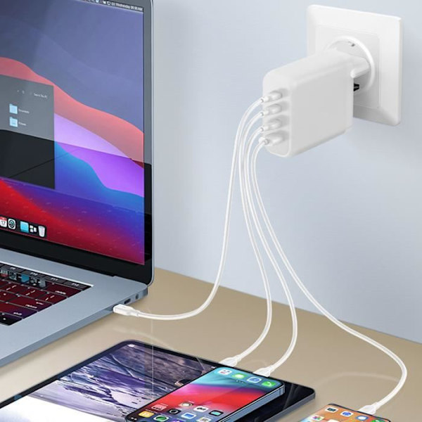 Laddare Sektor GaN² 140W 3 USB C + USB - XTORM - Kompakt Format - Vit Vit