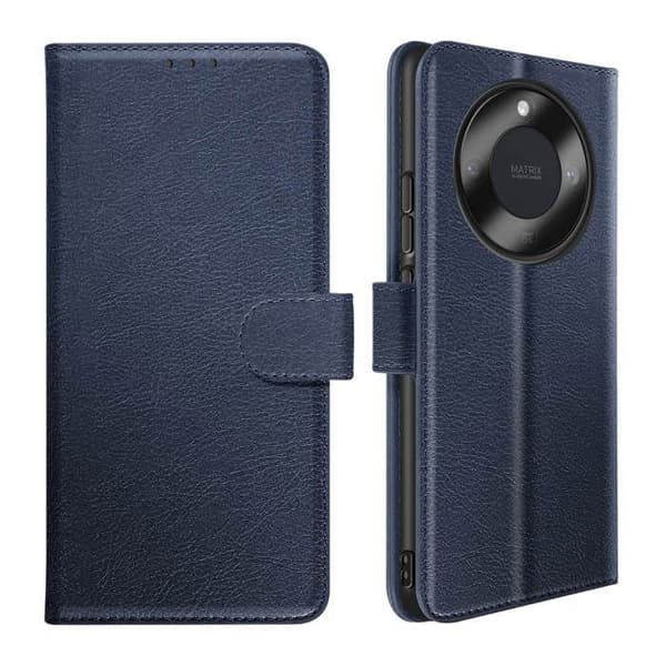 Honor Magic 8 Lite Chesterfield-sarjan Folio-kotelo, jossa on tuki, syvän sininen Blå