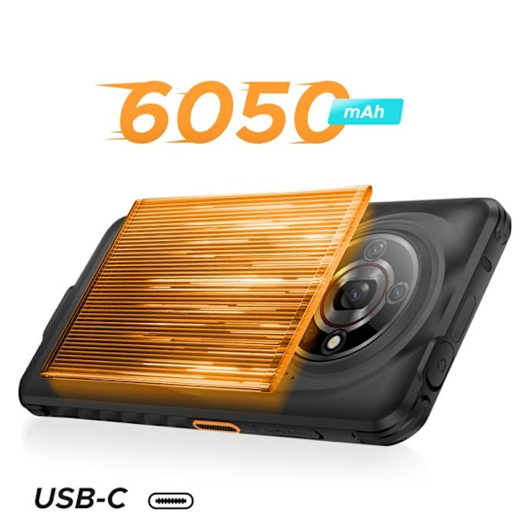 Smartphone uknuselig Android 14 Skærm 6,56'' Batteri 6050mAh Hammer Sort