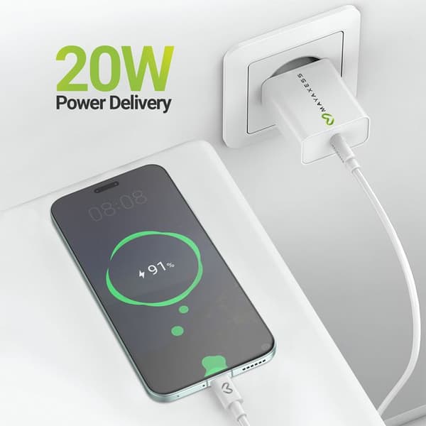 Laddare för Magic V5 20W + USB-C-kabel 1m Mayaxess Vit Vit