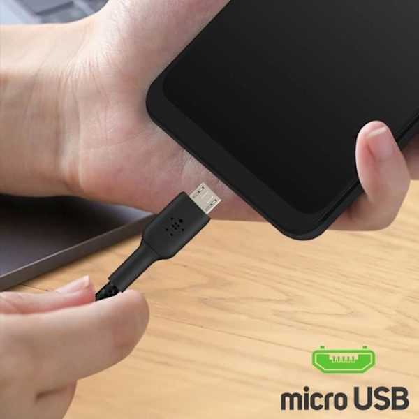 USB til mikro-USB-kabel 18W nylonflettet 1m Charge and Sync Belkin sort