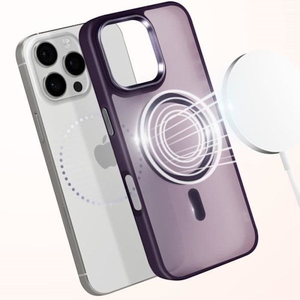 MagSafe-kuori iPhone 16 Pro Matta Frosted Takapuoli Violetti Reuna Lila