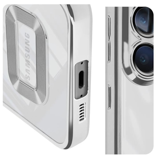 Coque - AVIZAR - Samsung Galaxy S24 FE - Silikone - Anti-Fugt - Transparent med farvet ramme Grå