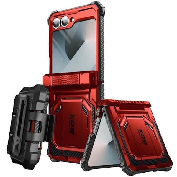 Carbon Case för Samsung Z Flip 6 Full Protection Stötsäker I-Blason Red Röd