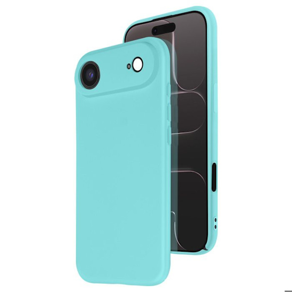 Coque - ADVARSEL - iPhone Air - Soft-Touch - Semi-stift silikone - Turkis Blå
