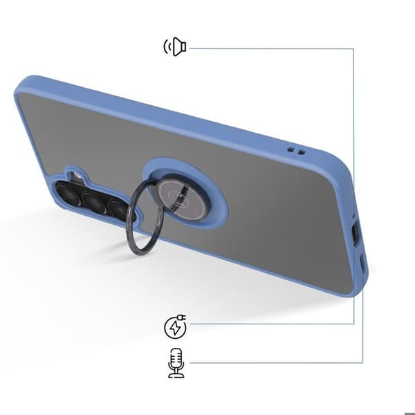 Coque Ring för Samsung Galaxy A57 Förstärkt Skydd med Magnetisk Ring Blå Blå