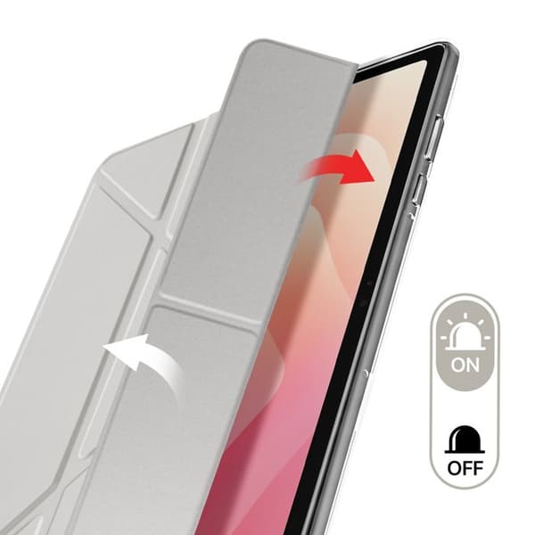 Etui til Galaxy Tab S11 med modulær støttefunktion, origami-design, lys grå Grå