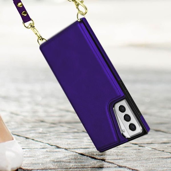 Coque Cordon - Samsung - Galaxy S21 Plus - Lila - Multifunktion - Mjuk Silikon Lila