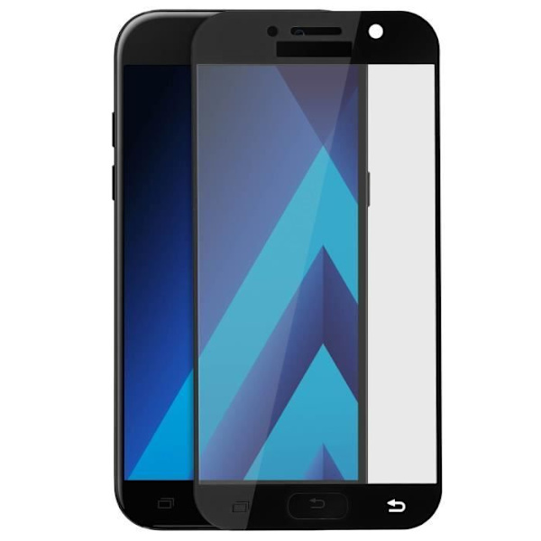 Beskyttelsesfilm - AVIZAR - Galaxy A5 2017 - Tempereret glas 9H - Sort kant - Ultra-holdbar Svart