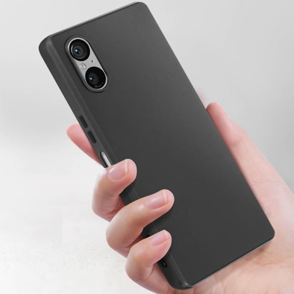 Kuoret - ILMOITTAA - Sony Xperia 5 V - Pehmeä - Musta - Iskusuojus ja naarmuilla suojattu Svart