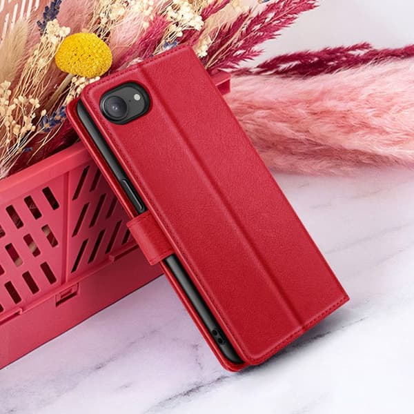 Plånboksfodral för iPhone 17 med Ställfunktion och Magnetflik Zanaé Röd Röd