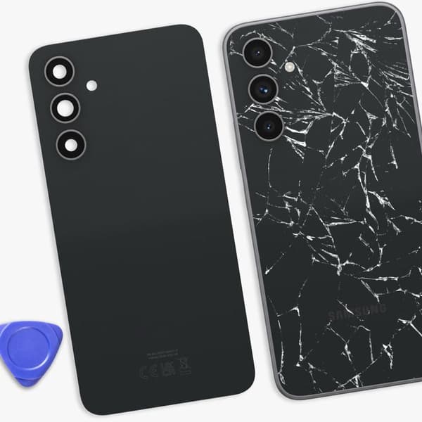 Batteri Cache til Galaxy A54 med Indbygget Klæbende Sort Svart