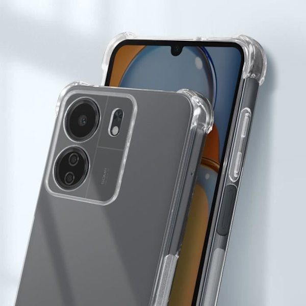 Kotelo - AVIZAR - Xiaomi Redmi 13C ja Poco C65 - Iskunkestävät kulmat - Pehmeä silikoni - Läpinäkyvä Transparent