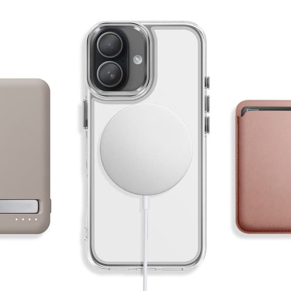 MagSafe-skal för iPhone 16, Ultra Förstärkt Bi-material Skydd Vit Vit