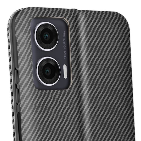 Motorola Moto G35 Hiilikuitukotelo Video- ja Anti-RFID Tuki Musta musta