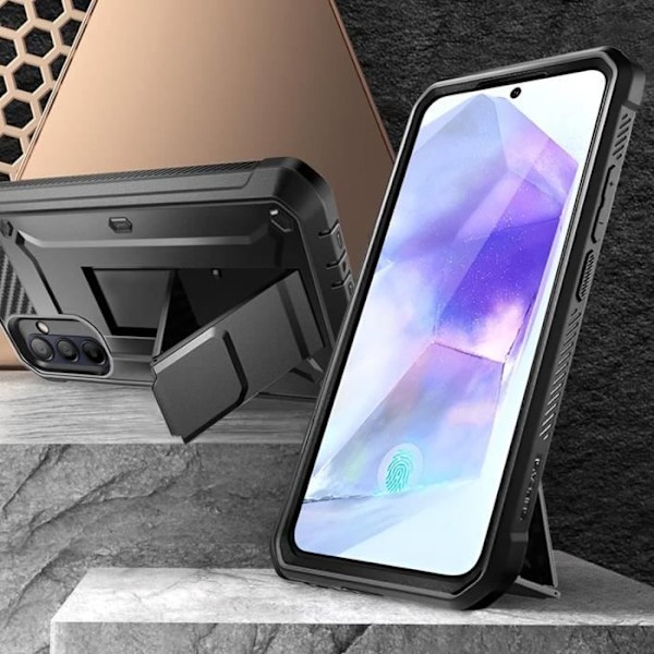 Coque Intégrale til Samsung Galaxy A55 Stødabsorbant med Støttefod Supcase Sort Svart
