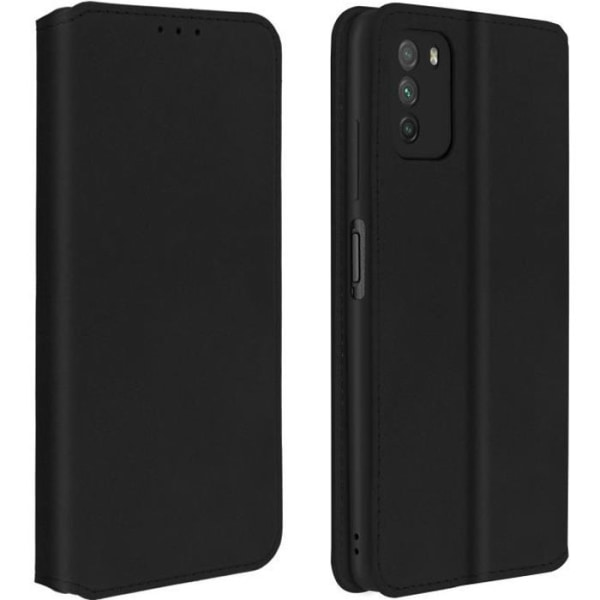 Housse - AVIZAR - Xiaomi Poco M3 - Ekoskinn - Svart - Folioväska - Magnetisk Svart