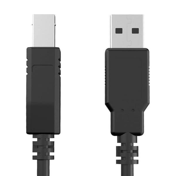 USB-kabel - FORCE POWER - USB-B til USB-A - USB 2.0 480 Mbps - 3 m - Dobbelt skærmning Sort