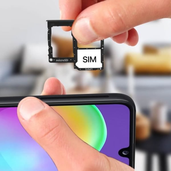 Samsung Galaxy A31 SIM-kortbakke 2x Nano SIM og Micro SD erstatning Sort Sort