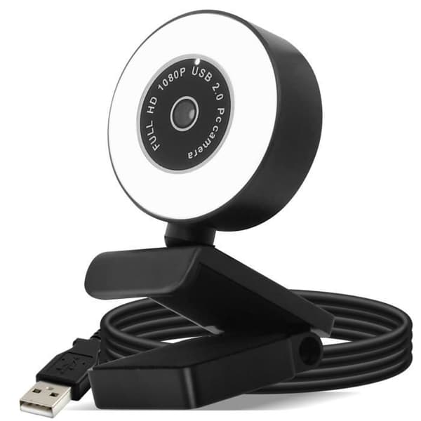 Webcam - AVIZAR - 1080p Full HD - Lysring - Støjreducerende mikrofon - Plug and Play