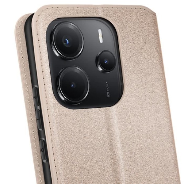 Xiaomi Redmi Note 14 4G - Kansikotelossa on korttipidike ja videotuki, keltainen Gul