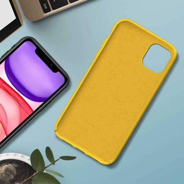 Skyddsfodral - AVIZAR - iPhone 11 - Halvstyv silikon - Soft Touch finish - Gul Gul
