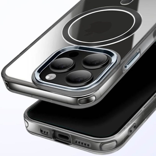 MagSafe-skal til iPhone 14 Pro Max Bag Glas Farve Sort Svart