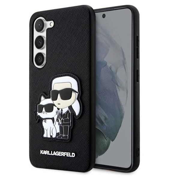 Fodral till Samsung S23 Plus - KARL LAGERFELD - Saffiano Läderfinish - Svart Svart