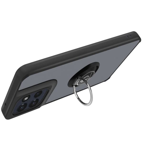 Coque Ring - AVIZAR - Moto G86 / G86 Power - Frostet Finish - Sort - Rotérbar Magnetring Svart