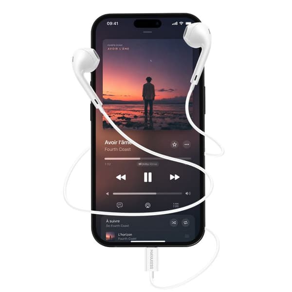 USB-C Langalliset Kuulokkeet Sisäänrakennetulla Mikrofonilla iPhone 16 Plus Mayaxess Valkoinen Vit