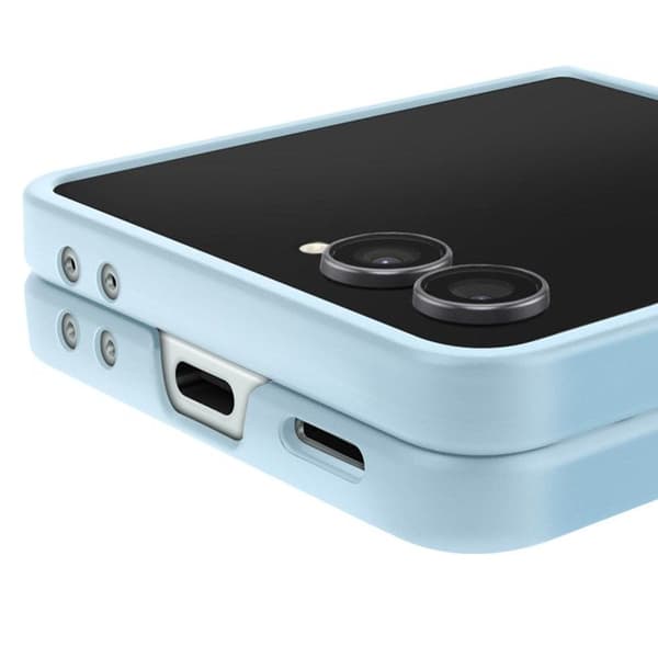 Coque för Galaxy Z Flip 7 Soft-Touch med Förstärkt Hinge Blå Blå