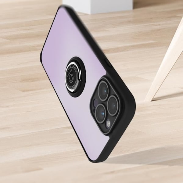 iPhone 14 Pro Fodral Bi-material Metal Ring Video Support svart Svart