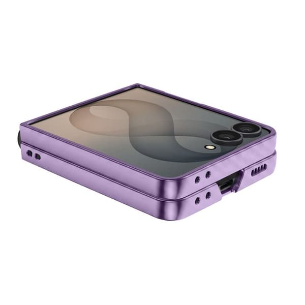Sammenfoldelig etui til Galaxy Z Flip 8 med anker og lilla kromkant Violett