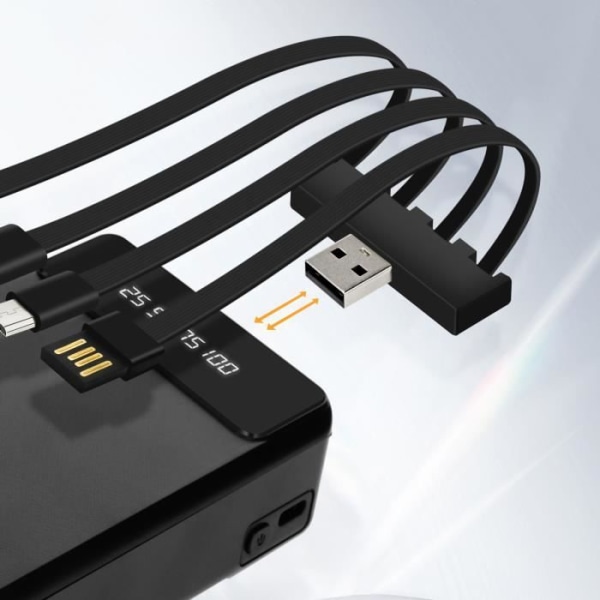 25800mAh reservbatteri, löstagbart 4 i 1-kabel och LinQ Compact USB-utgång Svart Svart