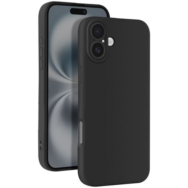 Siliconfodral för iPhone 16 Slät Skyddad Kamerablack Svart