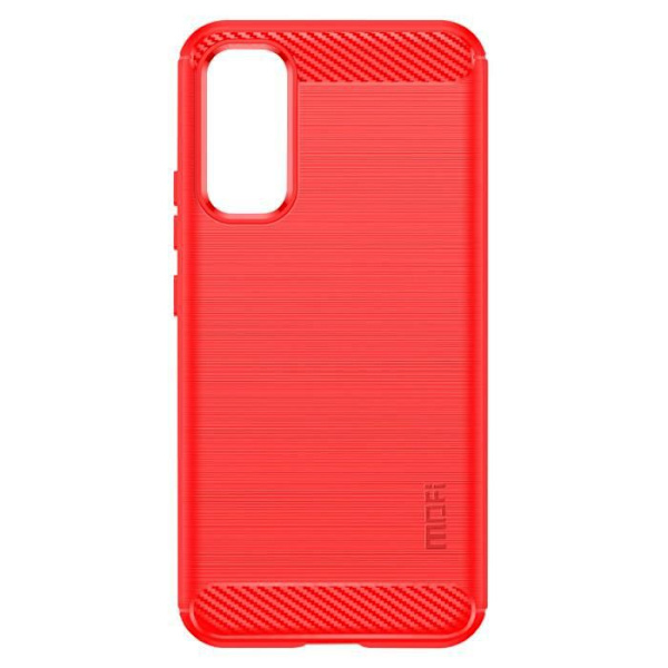 Fodral till Samsung Galaxy A34 5G - AVIZAR - Förstärkt mjuk - Kolborstad effekt - Röd Röd