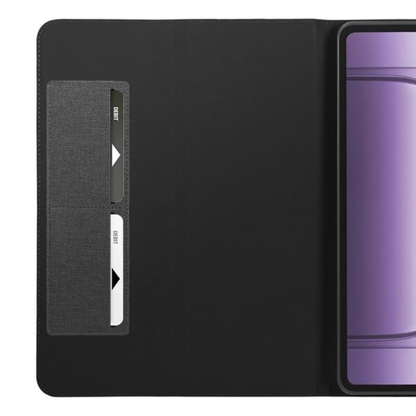 Etui til OnePlus Pad 3 Læderlook med Støtte og Kortlomme Sort Svart