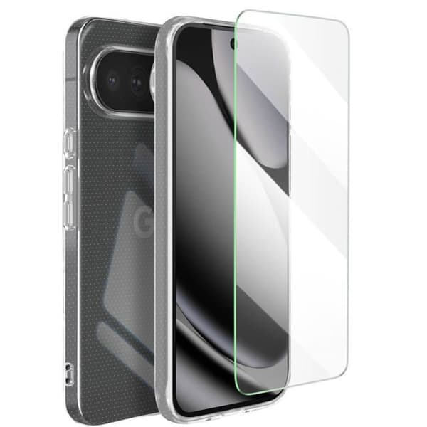 Skyddspaket - MAYAXESS - Google Pixel 10 Pro XL - Silikon Case - Härdat Glas - Transparent Vit