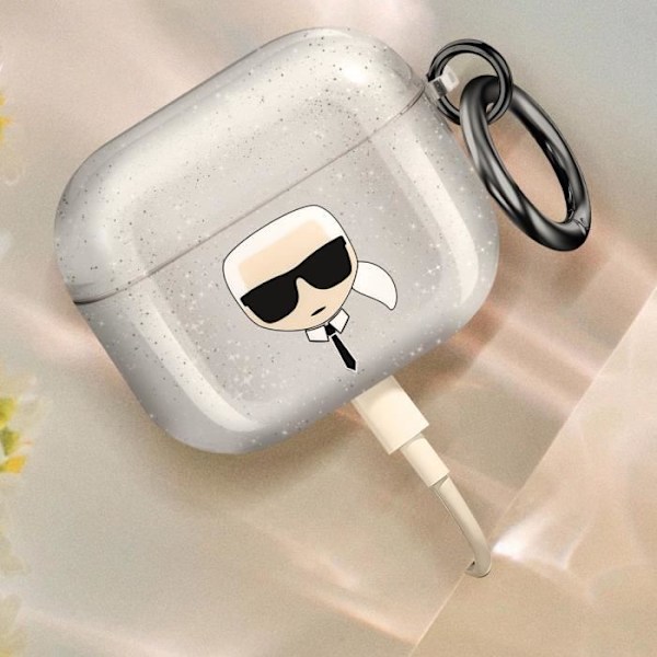 Coque til AirPods 3 Stødabsorberende Glitter Karl Lagerfeld Sølv Grå