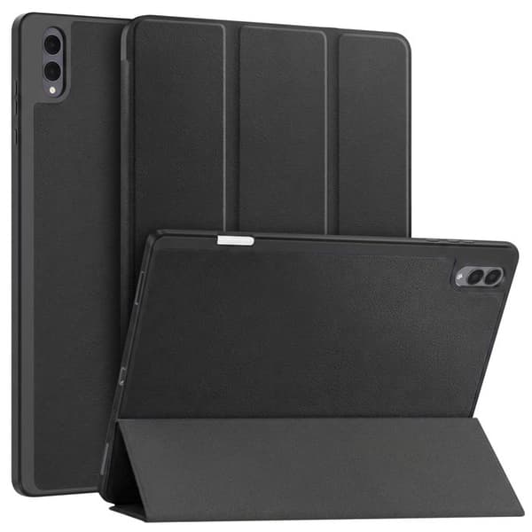 Etui til Samsung Galaxy Tab S12 Plus med Støttefunktion og Stylus Holder Sort Svart