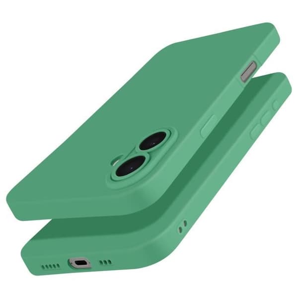 Siliconfodral för iPhone 16 Slät Skyddad Kamerablock Grön Grön