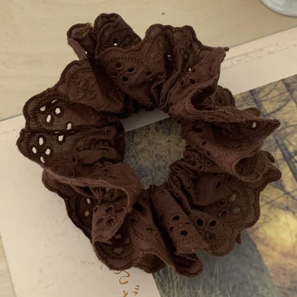 Chouchou - AVIZAR - K klassisk - Broderad tyg - Brun - Blommönster kastanj