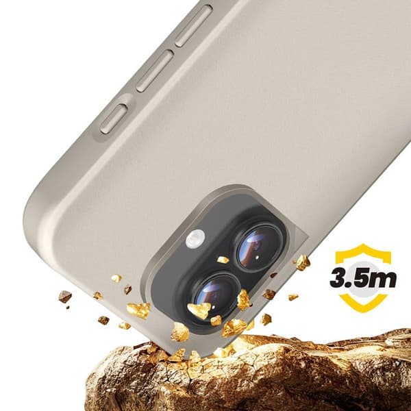 "Cover til iPhone 17 Model SolidX Stødabsorberende 3.5 m certificeret MIL-STD 810G Rhinoshield Beige" beige