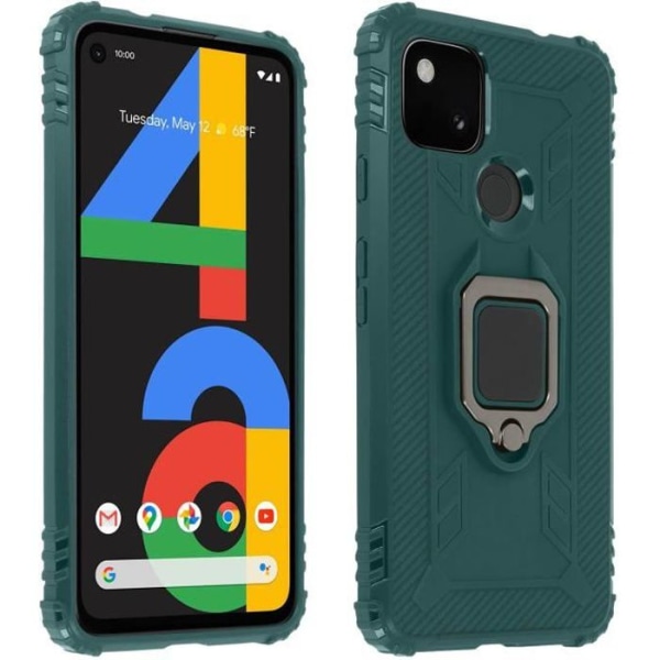 Coque - Google - Pixel 4A - Taipuva - Iskunkestävä - Metallinen Tuki Videolle grön