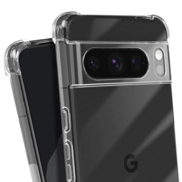 Kuori - ILMOITUS - Klassinen Isku - Pehmeä Iskunkestävä - Läpinäkyvä - Google Pixel 8 Pro Vit