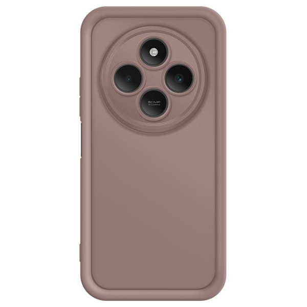 Xiaomi Redmi 14C - Pehmoinen silikonikuori kohotetuilla reunoilla, ruskea kastanj