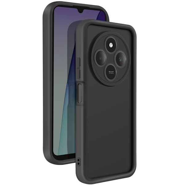 Coque för Xiaomi Redmi 14C Silikon Mjuk Beröring Förhöjda Kanter Svart Svart